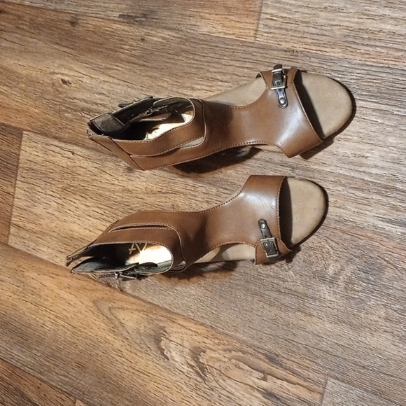 A2 By Aerosoles Shoes - A2 By Aerosoles Brown Leather Wedge Sandals Cozy Comfortable Office Wear